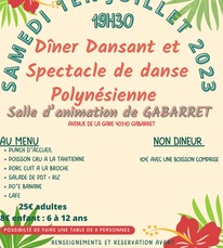 Gabarret - Dîner dansant & Spectacle de danse Polynésienne - 1er Juillet