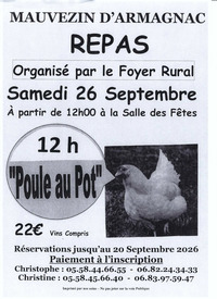 Mauvezin d'Armagnac - Repas Poule au pot - 26 Septembre