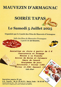 Mauvezin d'Armagnac - Soirée Tapas - 5 Juillet