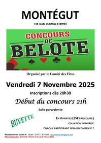 Montégut - Concours de Belote - 7 Novembre