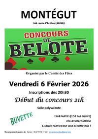 Montégut - Concours de belote - 6 Février