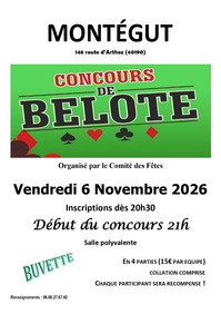 Montégut - Concours de belote - 6 Novembre
