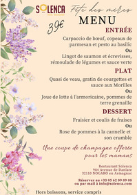 Nogaro - Menu fête des mères - 25 Mai