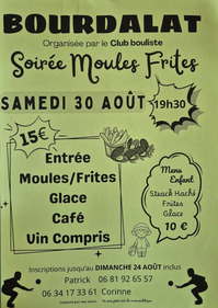 Bourdalat - Soirée moules frites - 30 Août