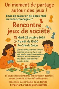 Créon d'Armagnac - Rencontre jeux de société - 28 Octobre