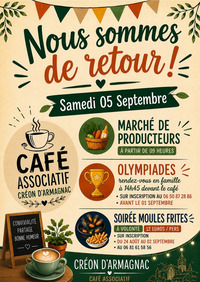 Créon d'Armagnac - Réouverture du café associatif - 5 Septembre