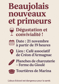 Créon d'Armagnac - Soirée beaujolais nouveau - 21 Novembre