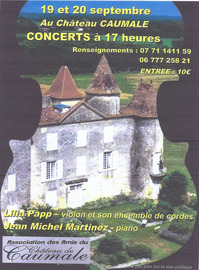 Escalans - Concerts à Caumale - 19 & 20 Septembre