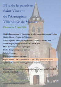 Fête de la paroisse Saint-Vincent - 7 juin - Villeneuve