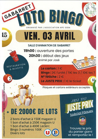 Gabarret - Loto Bingo - 3 Avril