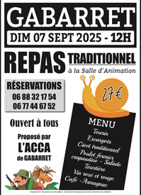 Gabarret - Repas traditionnel - 7 Septembre