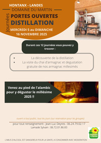 Hontanx - Distillation au Domaine du Martin - 5 au 16 Novembre
