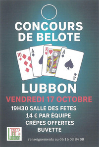 Lubbon - Concours de belote - 17 Octobre