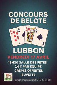 Lubbon - Concours de belote - 17 Avril