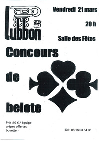 Lubbon - Concours de belote - 21 Mars