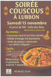 Lubbon - Soirée couscous - 15 Novembre
