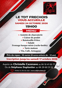 Le Frêche - Repas du tennis de table - 24 Octobre