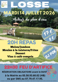 Losse - Repas autour du plan d'eau - 14 Juillet