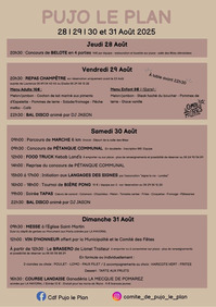 Pujo le Plan - Fêtes - 28 au 31 Août