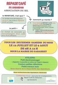 Repair'café - gabarret - 12juillet et 9 août
