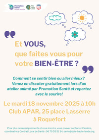 Roquefort - Atelier bien-être - 18 Novembre