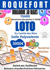 Roquefort - Loto du Comité des Fêtes - 30 Mars