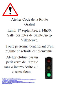 St Cricq Villeneuve - Atelier code de la Route - 1er Septembre