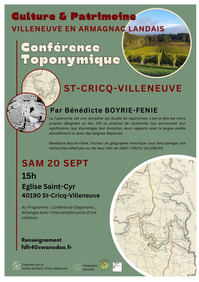 St Cricq Villeneuve - Conférence Toponymique (JEP) - 20 Septembre