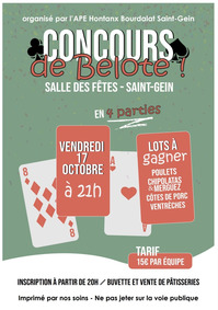 St Gein - Concours de belote - 17 Octobre