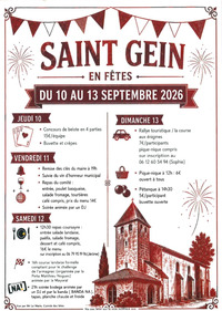 St Gein - Fêtes - 10 au 13 Septembre