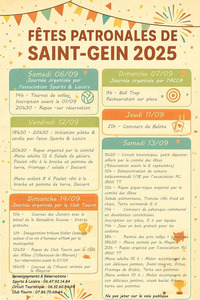 St Gein - Fêtes patronales - 6 au 14 Septembre
