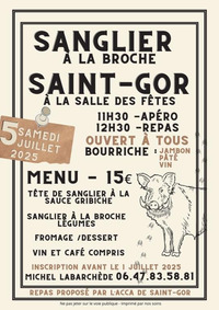 St Gor - Sanglier à la broche - 5 Juillet