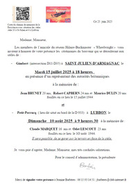 St Julien d'Armagnac - Commémoration - 15 Juillet
