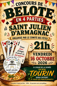 St Julien d'Armagnac - Concours de belote - 16 Octobre
