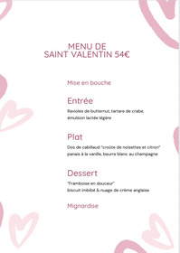 St Justin - Menu St Valentin au Cadet de Gascogne - 14 Février