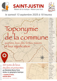 St Justin - Conférence Toponymie de la commune - 13 Septembre