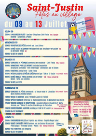 St Justin - Fêtes - 9 au 13 Juillet