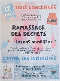 St Justin - Ramassage des déchets - 12 Avril