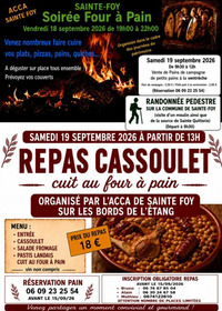 Ste Foy - Soirée Four à pain & Repas cassoulet - 18 & 19 Septembre