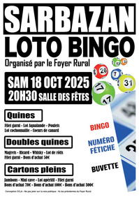 Sarbazan - Loto Bingo - 18 Octobre