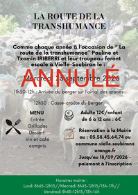 Vielle Soubiran - La Route de la Transhumance (Annulé) - 23 Septembre
