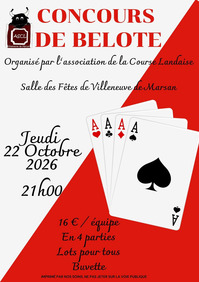 Villeneuve de Marsan - Concours de belote - 22 Octobre
