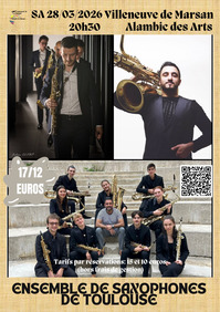 Villeneuve de Marsan - Concert Ensemble de Saxophones de Toulouse (Affiche) - 28 Mars