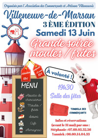 Villeneuve de Marsan - Grande soirée Moules Frites - 13 Juin