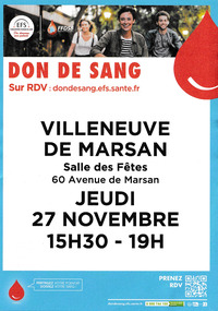 Villeneuve de Marsan - Don de sang - 27 Novembre