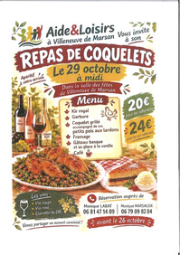 Villeneuve de Marsan - Repas de coquelet - 29 Octobre