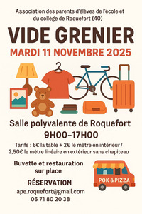 vide grenier roquefort 11 novembre