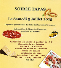 Mauvezin d'Armagnac - Soirée Tapas - 5 Juillet
