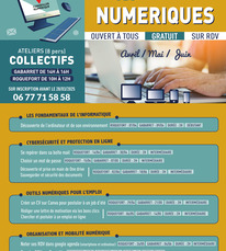 ATELIERS NUMÉRIQUES - PLANNING AVRIL-MAI-JUIN