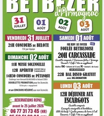 Betbezer d'Armagnac - Fêtes - 31 Juillet au 3 Août